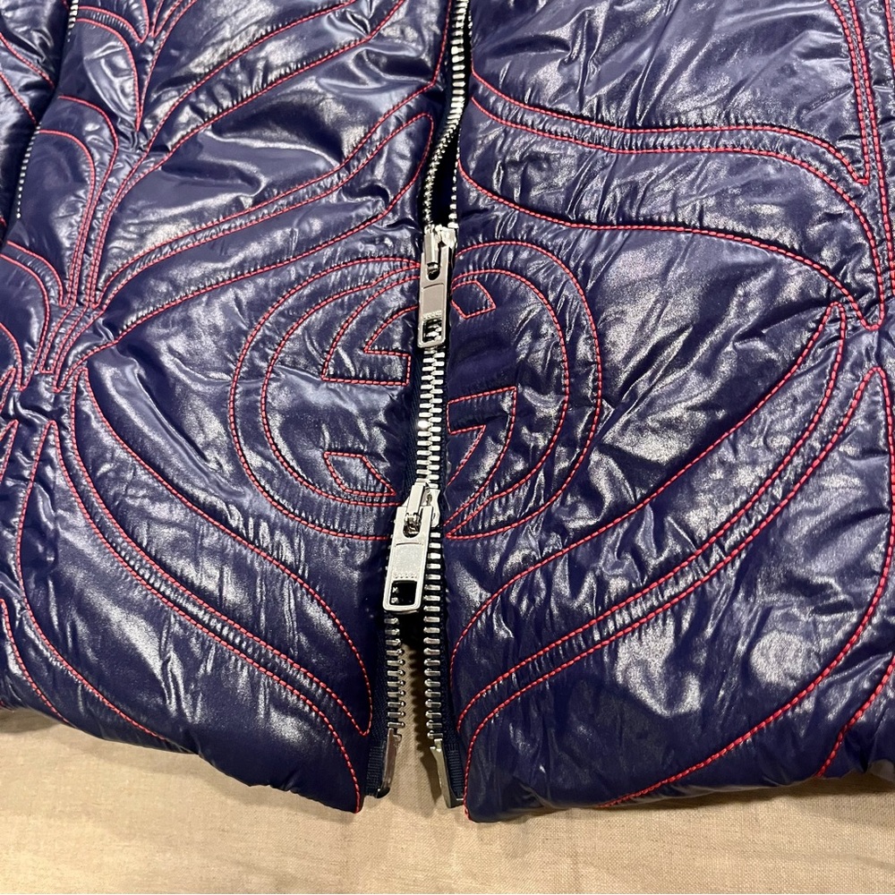 $4300 Gucci X Adidas Embroidered GG Logo Puffer Jacket - Picture 6 of 14